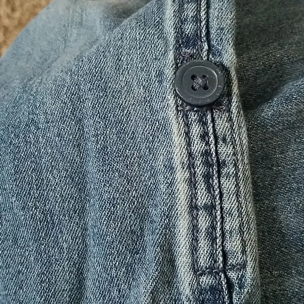 Carter’s Girls Jeans Size 4T – Medium Blue Roll-Up Pants w/ Drawstring Waist